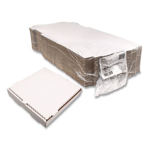 Lock-Corner Pizza Boxes, 10 x 10 x 1.75, White, Paper, 50/Carton