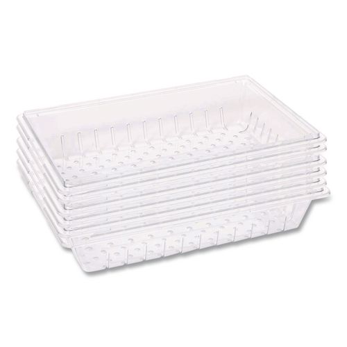 Food/Tote Box Colander, 18 x 26 x 6, Clear, 6/Carton