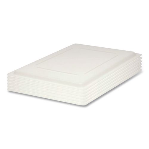 Food/Tote Box Lids, 12 x 18 x 1.37, White, 6/Carton