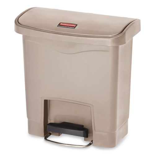 Rubbermaid® Commercial Slim Jim Streamline Resin Step-On Container, 24 gal, Resin, Red ; Non-Stock Item - Extended Delivery Time