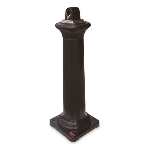 Rubbermaid® Commercial GroundsKeeper Tuscan Receptacle, 22.05 gal, 13 dia x 38.38h, Black ;