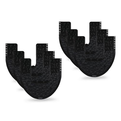 Boardwalk® Commode Mat 2.0 Disposable Toilet Floor Mat, U-Shaped, Black/Gray Non-Slip Surface, 22" x 22", 6/Carton ;