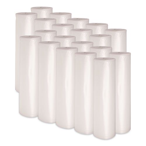 Boardwalk® High-Density Can Liners, 16 gal, 7 mic, 24" x 31", Natural, Perforated Roll, 50 Bags/Roll, 20 Rolls/Carton ;