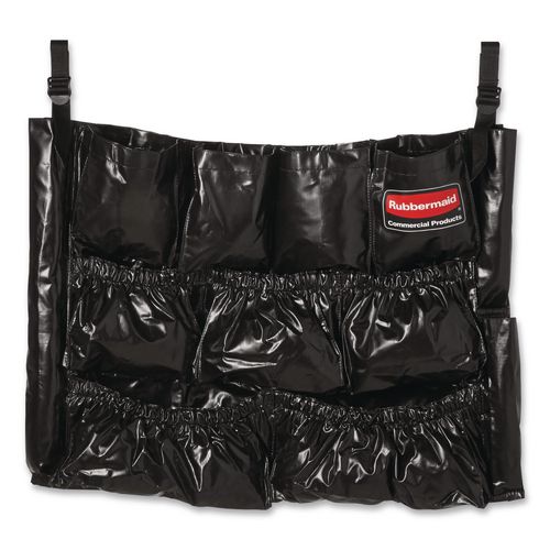 Rubbermaid® Commercial Brute Caddy Bag, 12 Compartments, Black, 6/Carton ;