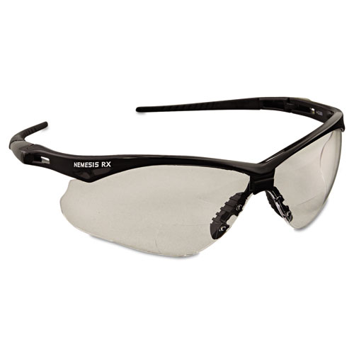 Image of Kleenguard™ V60 Nemesis Rx Reader Safety Glasses, Black Frame, Clear Lens, +2.0 Diopter Strength