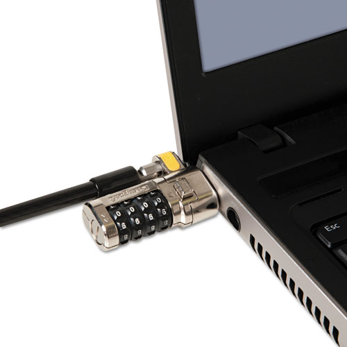 Kensington® ClickSafe Combination Laptop Lock, 6ft Steel Cable, Black