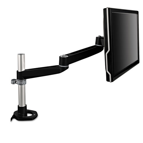 Dual-Swivel Monitor Arm, 4.5w x 19.5d x 18.5h, Black/Gray | by Plexsupply