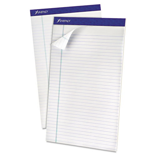 RECYCLED WRITING PADS, WIDE/LEGAL RULE, 8.5 X 14, WHITE, 50 SHEETS, DOZEN