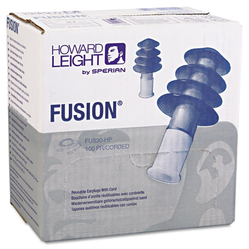 Howard Leight Fusion Reusable Ear Plugs,FUS30-HP,Regular/Corded,5 Pair,FAST SHIP 