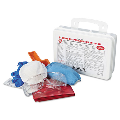 Bloodborne Pathogen Cleanup Kit, 10 x 7 x 2.5, OSHA Compliant, Plastic Case