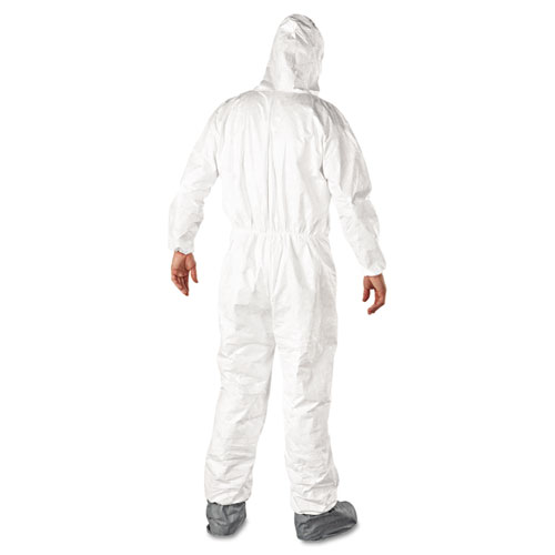 Tyvek Elastic-Cuff Hooded Coveralls W/boots, White, X-Large, 25/carton