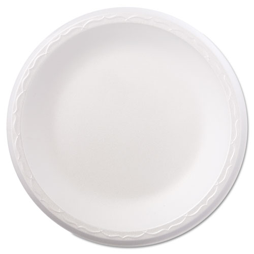Foam Dinnerware, Plate, 8 7/8" Dia, White, 125/pack, 4 Packs/carton