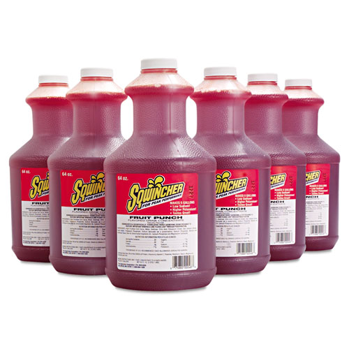 Image of Sqwincher® Liquid Concentrate Electrolyte Drink, Fruit Punch, 64Oz Bottles, 6/Carton