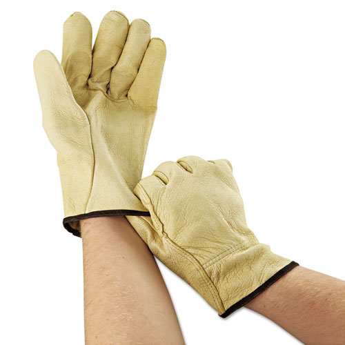 Unlined Pigskin Driver Gloves, Cream, Large, 12 Pairs