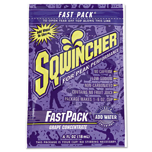 Sqwincher® Fast Pack Concentrated Activity Drink, Tropical Cooler, 6oz Pack, 200/Carton