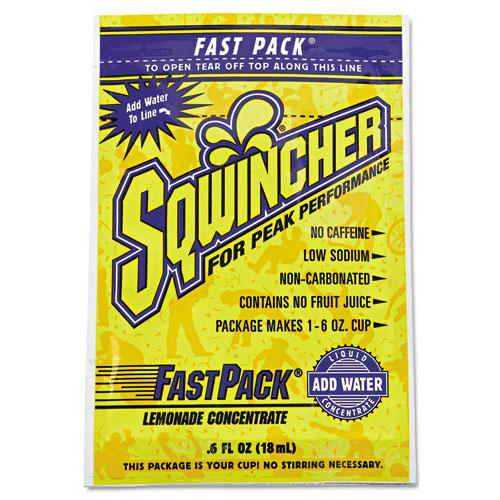 Sqwincher® Fast Pack Drink Package, Lemonade, .6oz Packet, 200/Carton