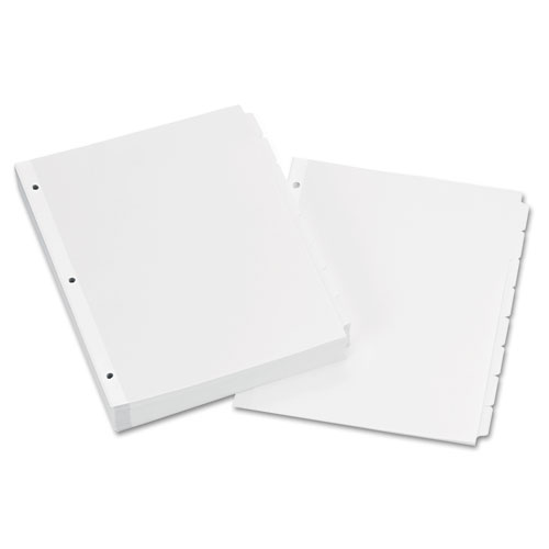 Write and Erase Plain-Tab Paper Dividers, 8-Tab, 11 x 8.5, White, 24 Sets