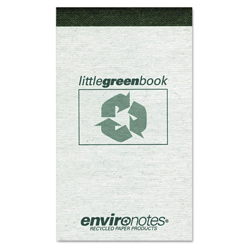 Environotes Little Green Notepad, Narrow Rule, Gray Cover, White Paper, 3 x 5, 60 Sheets
