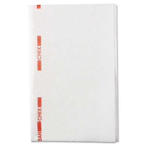 Food Service Towels, Cotton, 13 x 21, White/Red, 150/Carton