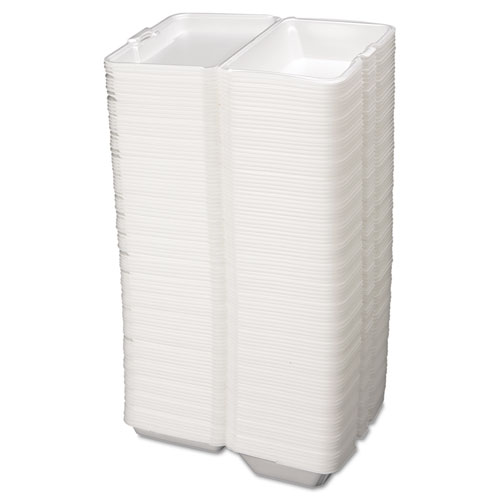 Foam Carryout Containers, 9 1/5 X 6 1/2 X 3, White, 100/bag, 2 Bags/carton