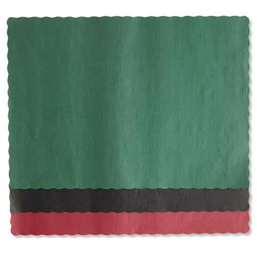 SOLID COLOR SCALLOPED EDGE PLACEMATS, 9.5 X 13.5, HUNTER GREEN, 1,000/CARTON