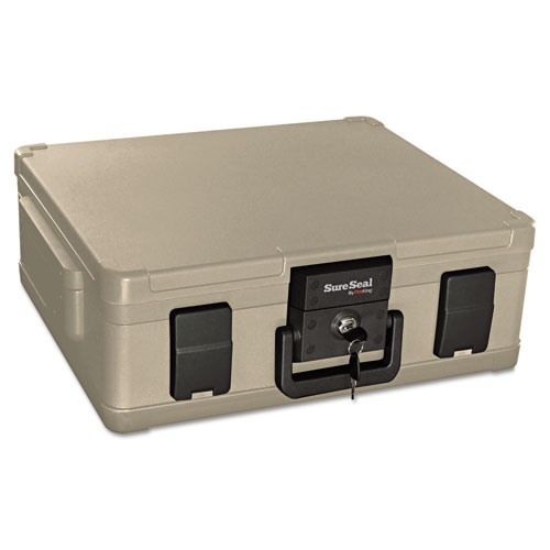 Image of Sureseal By Fireking® Fire And Waterproof Chest, 0.38 Cu Ft, 19.9W X 17D X 7.3H, Taupe