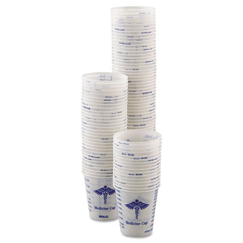 Paper Medical and Dental Graduated Cups, ProPlanet Seal, 3 oz, White/Blue, 100/Bag, 50 Bags/Carton