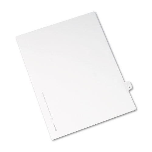 Preprinted Legal Exhibit Side Tab Index Dividers, Avery Style, 10-Tab, 5, 11 x 8.5, White, 25/Pack