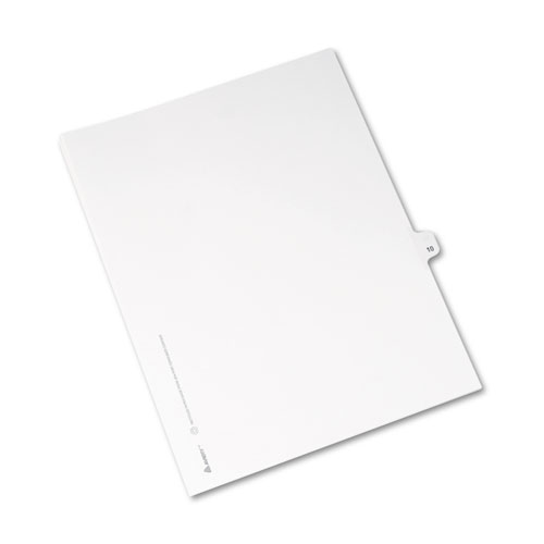 Preprinted Legal Exhibit Side Tab Index Dividers, Avery Style, 10-Tab, 10, 11 x 8.5, White, 25/Pack