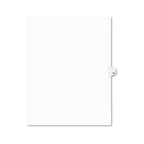 PREPRINTED LEGAL EXHIBIT SIDE TAB INDEX DIVIDERS, AVERY STYLE, 10-TAB, 13, 11 X 8.5, WHITE, 25/PACK