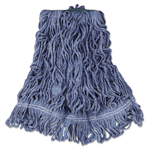Rubbermaid® Commercial Super Stitch Blend Mop Head, Large, Cotton/Synthetic, Blue