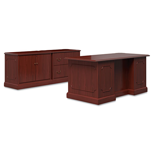 HON® 94000 Series Double Pedestal Desk, 60" x 30" x 29.5", Mahogany