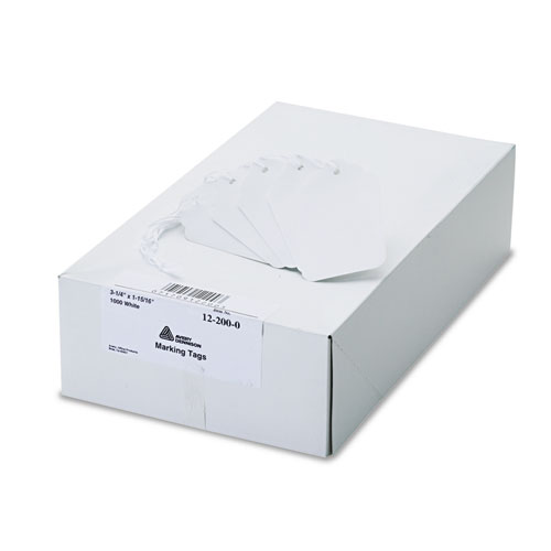 Image of Medium-Weight White Marking Tags, 3 1/4 x 1 15/16, 1,000/Box
