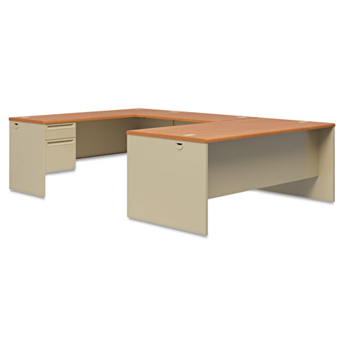 Image of 38000 Series Right Pedestal Desk, 72" x 36" x 29.5", Harvest/Putty