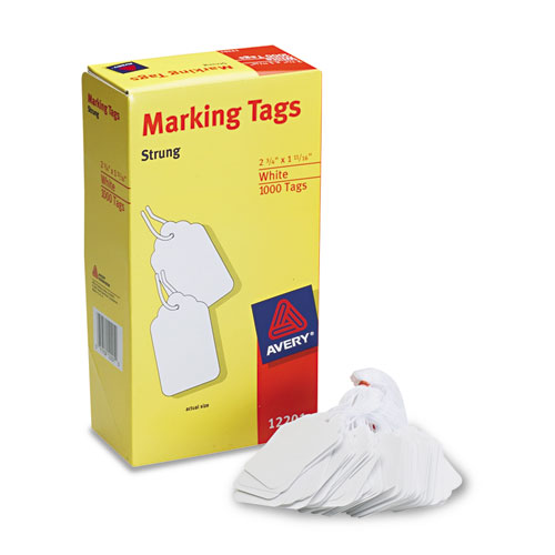 Medium-Weight White Marking Tags, 2 3/4 x 1 11/16, 1,000/Box | by Plexsupply