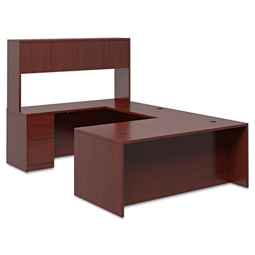 Image of Hon® 10500 Series "L" Workstation Right Pedestal Desk With Full-Height Pedestal, 72" X 36" X 29.5", Mahogany