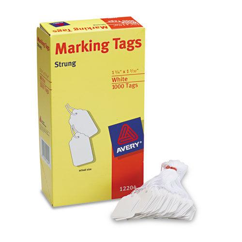 Image of Medium-Weight White Marking Tags, 1 3/4 x 1 3/32, 1,000/Box
