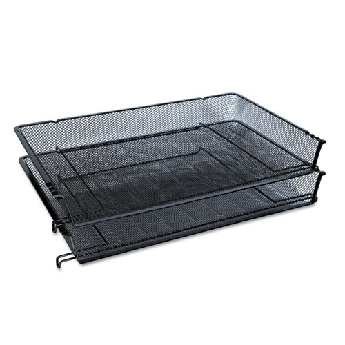 Deluxe Mesh Stacking Side Load Tray, 1 Section, Legal Size Files, 17 x 10.88 x 2.5, Black