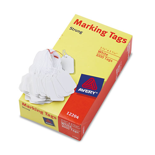 Medium-Weight White Marking Tags, 1 3/4 x 1 3/32, 1,000/Box