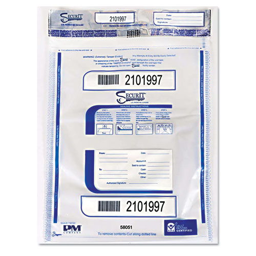 Triple Protection Tamper-Evident Deposit Bags, 19 X 24, Clear, 50/pack
