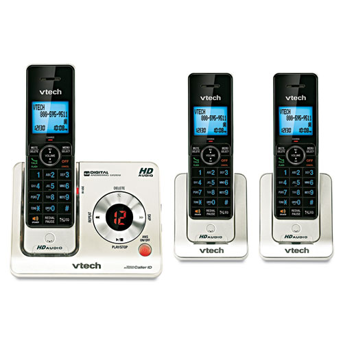 Image of Vtech® Ls6425-3 Dect 6.0 Cordless Voice Announce Answering System