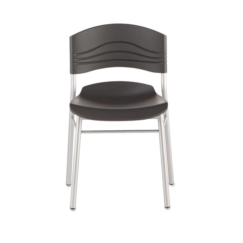 Iceberg Cafeworks Chair, Supports Up To 225 Lb, 18" Seat Height, Graphite Seat/Back, Silver Base, 2/Carton