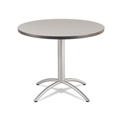 CafeWorks Table, Cafe-Height, Round, 36" x 30", Gray/Silver