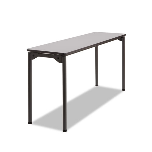 Iceberg Maxx Legroom Wood Folding Table, Rectangular Top, 60W X 18D X 29.5H, Gray/Charcoal