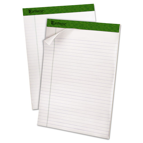 Image of Earthwise by Ampad Recycled Writing Pad, Wide/Legal Rule, Politex Sand Headband, 40 White 8.5 x 11.75 Sheets, 4/Pack