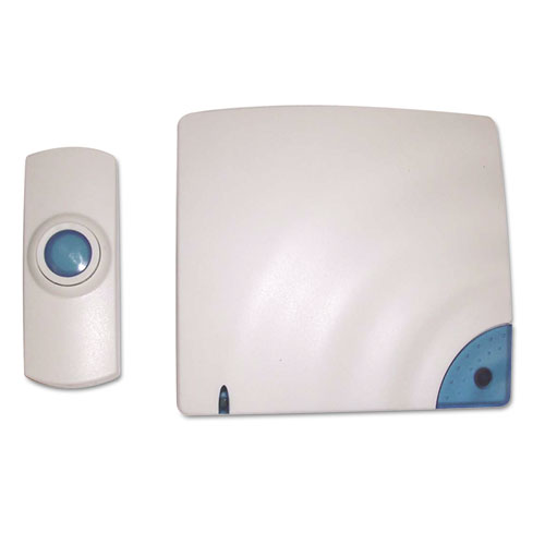 Wireless Doorbell, Battery Operated, 1.38w x 0.75d x 3.5h, Bone