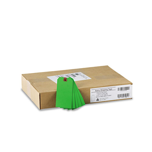 Image of Avery® Unstrung Shipping Tags, 11.5 Pt Stock, 4.75 X 2.38, Green, 1,000/Box