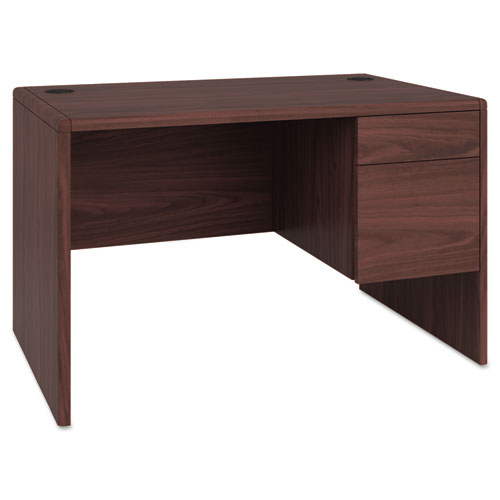 Image of Hon® 10700 Series Single Pedestal Desk With Three-Quarter Height Right Pedestal, 48" X 30" X 29.5", Mahogany