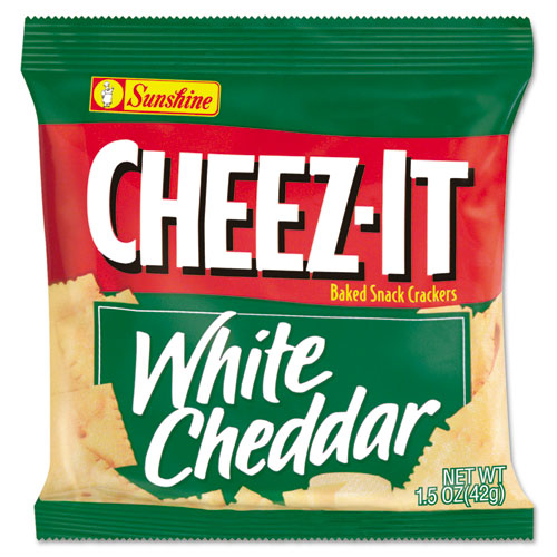 Image of Cheez-It Crackers, 1.5 oz Single-Serving Snack Bags, White Cheddar, 8/Box