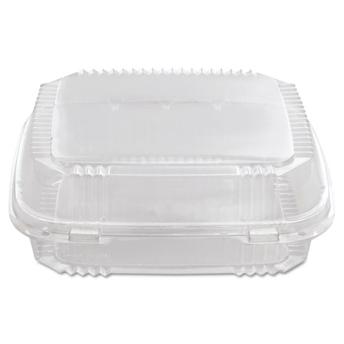 ClearView SmartLock Hinged Lid Container, 49 oz, 8.2 x 8.34 x 2.91, Clear, 200/Carton